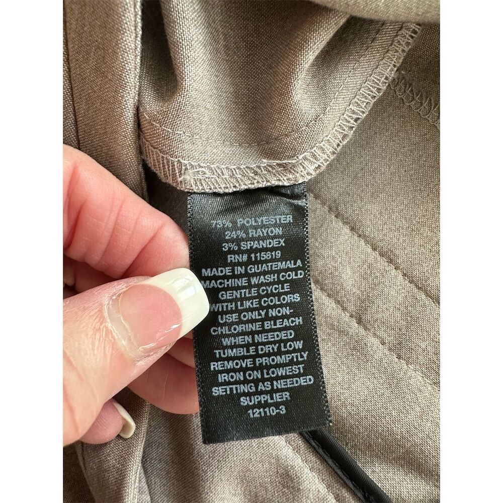 Beige Dress Pants Size 12 Workwear Solid Front Zipper- Worthington - Picture 6 of 6